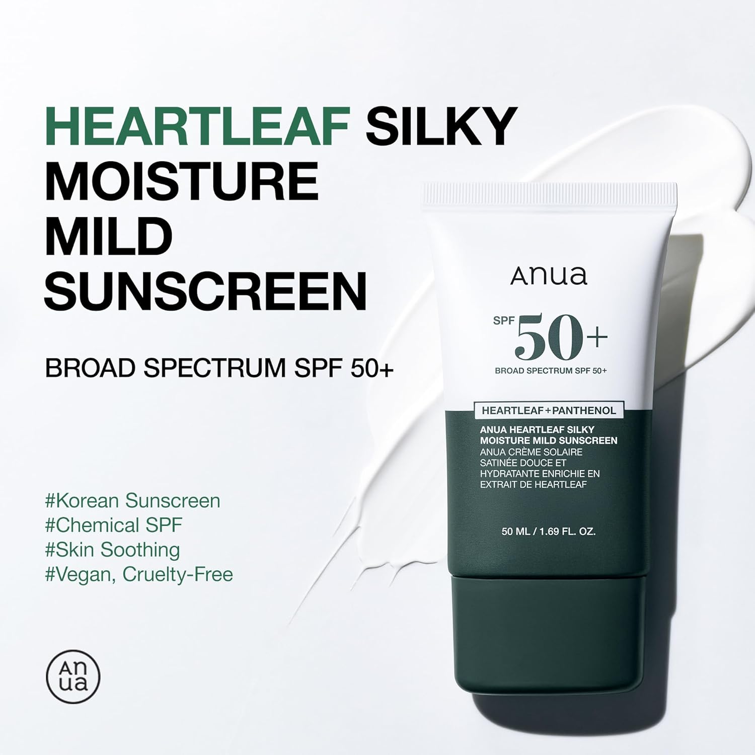 Anua Heartleaf Silky Moisture Sun Cream SPF50+ PA++++
