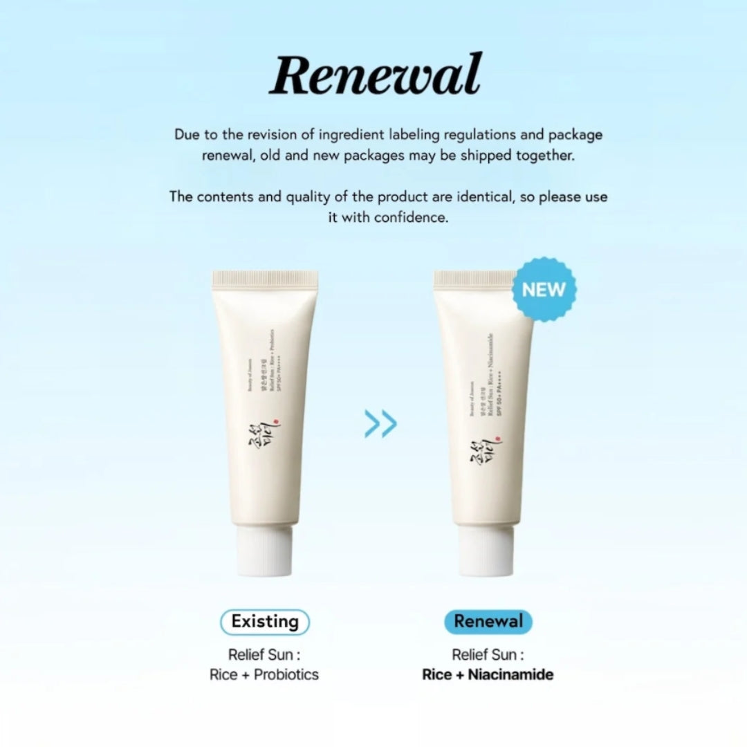 Beauty of Joseon Relief Sun Rice and Niacinamide Sunscreen SPF50+ PA++++
