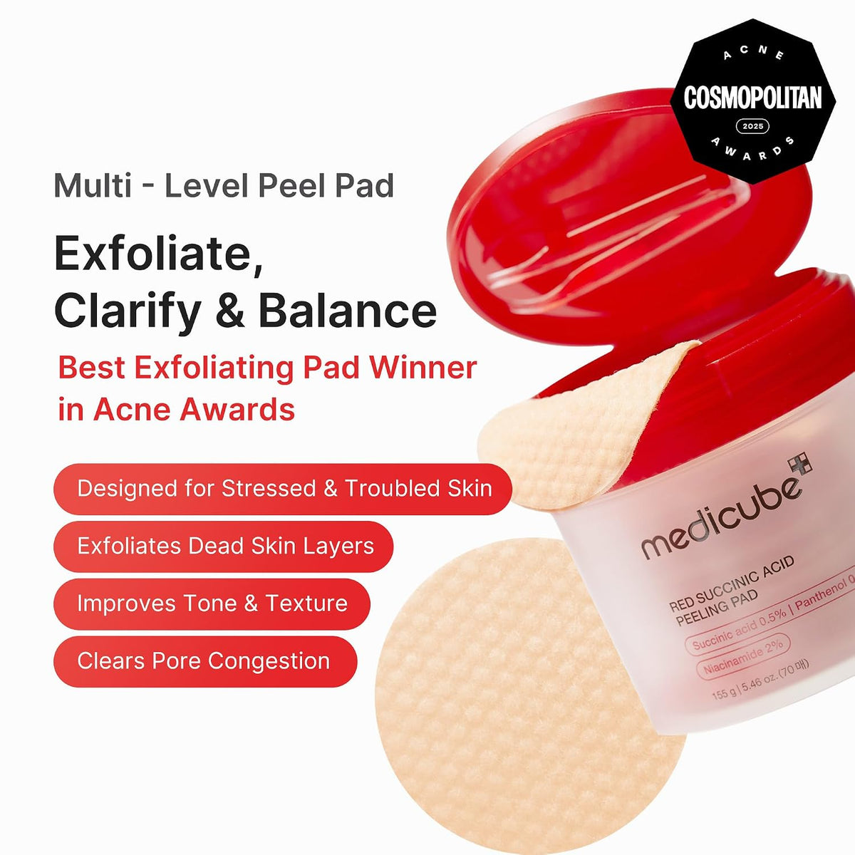 Medicube Red Succinic Acid Peeling Pad