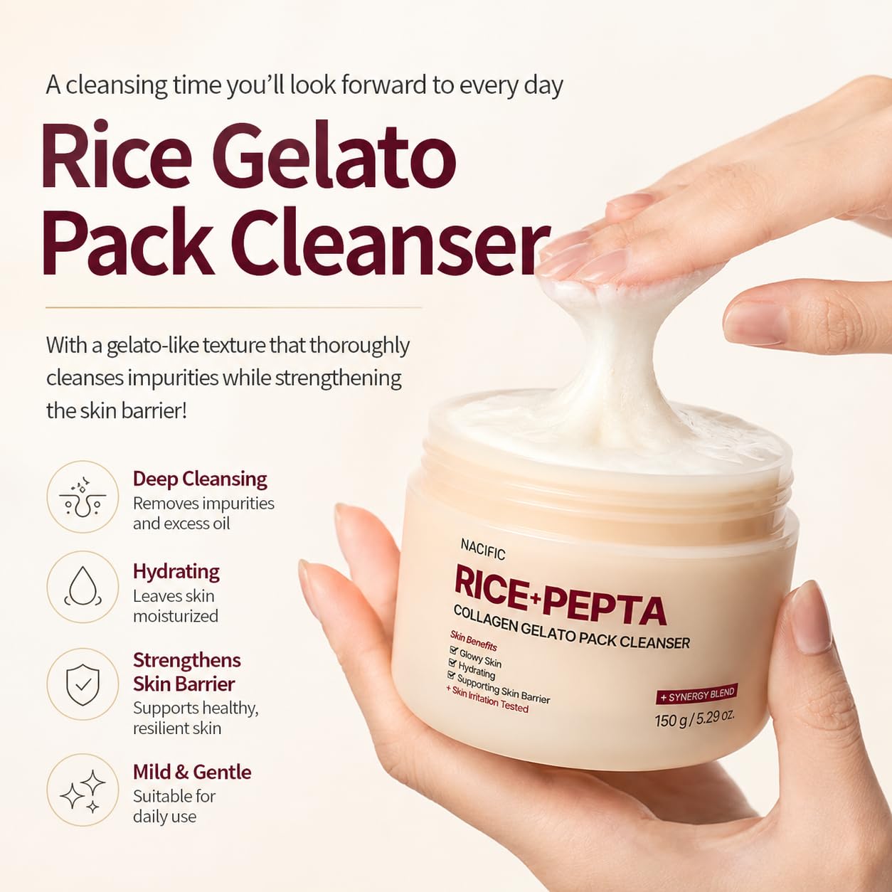 Nacific Rice + Pepta Collagen Gelato Pack Cleanser