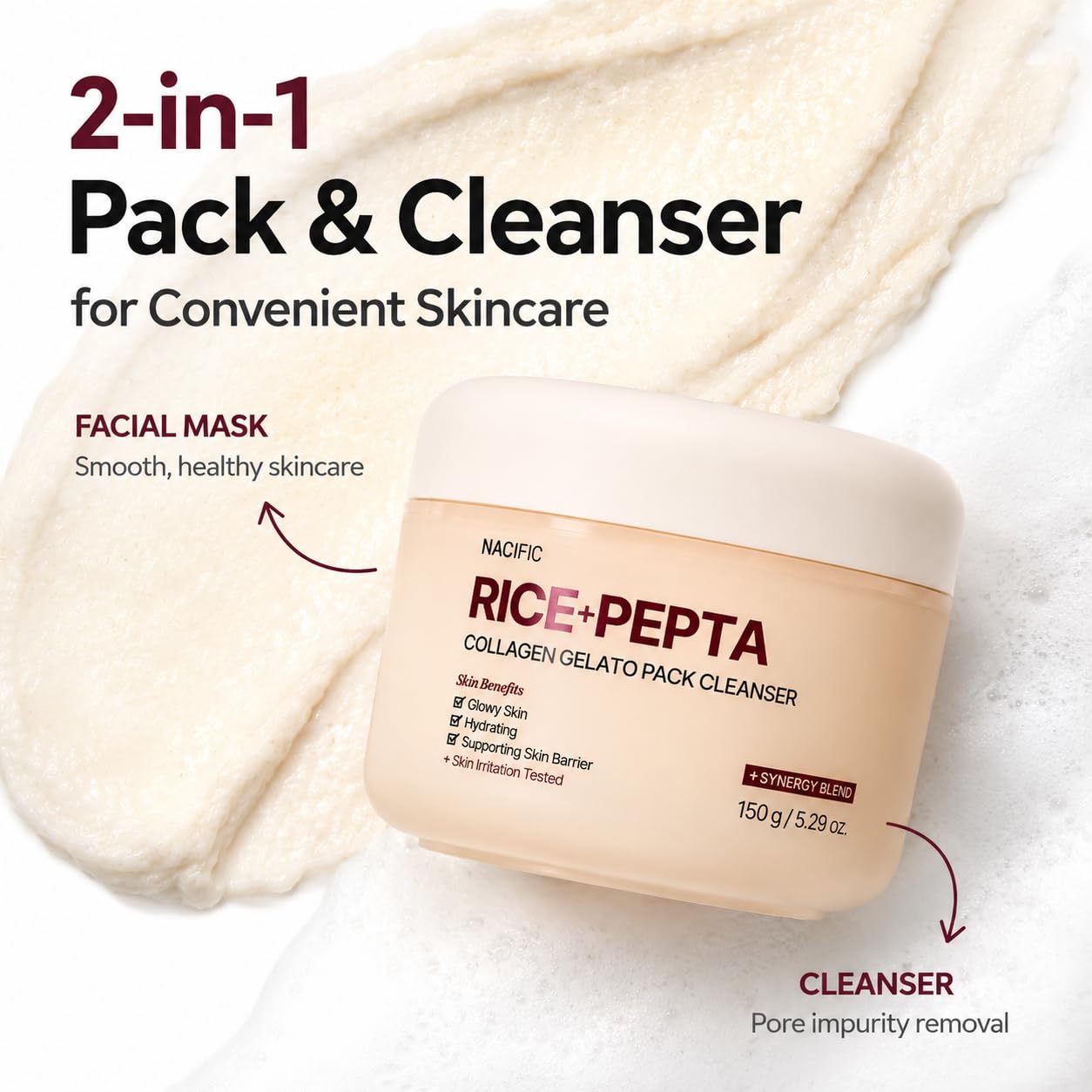 Nacific Rice + Pepta Collagen Gelato Pack Cleanser