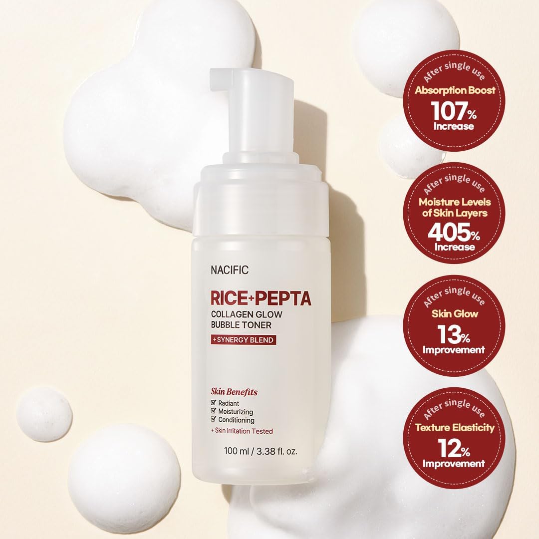 Nacific Rice + Pepta Collagen Glow Bubble Toner