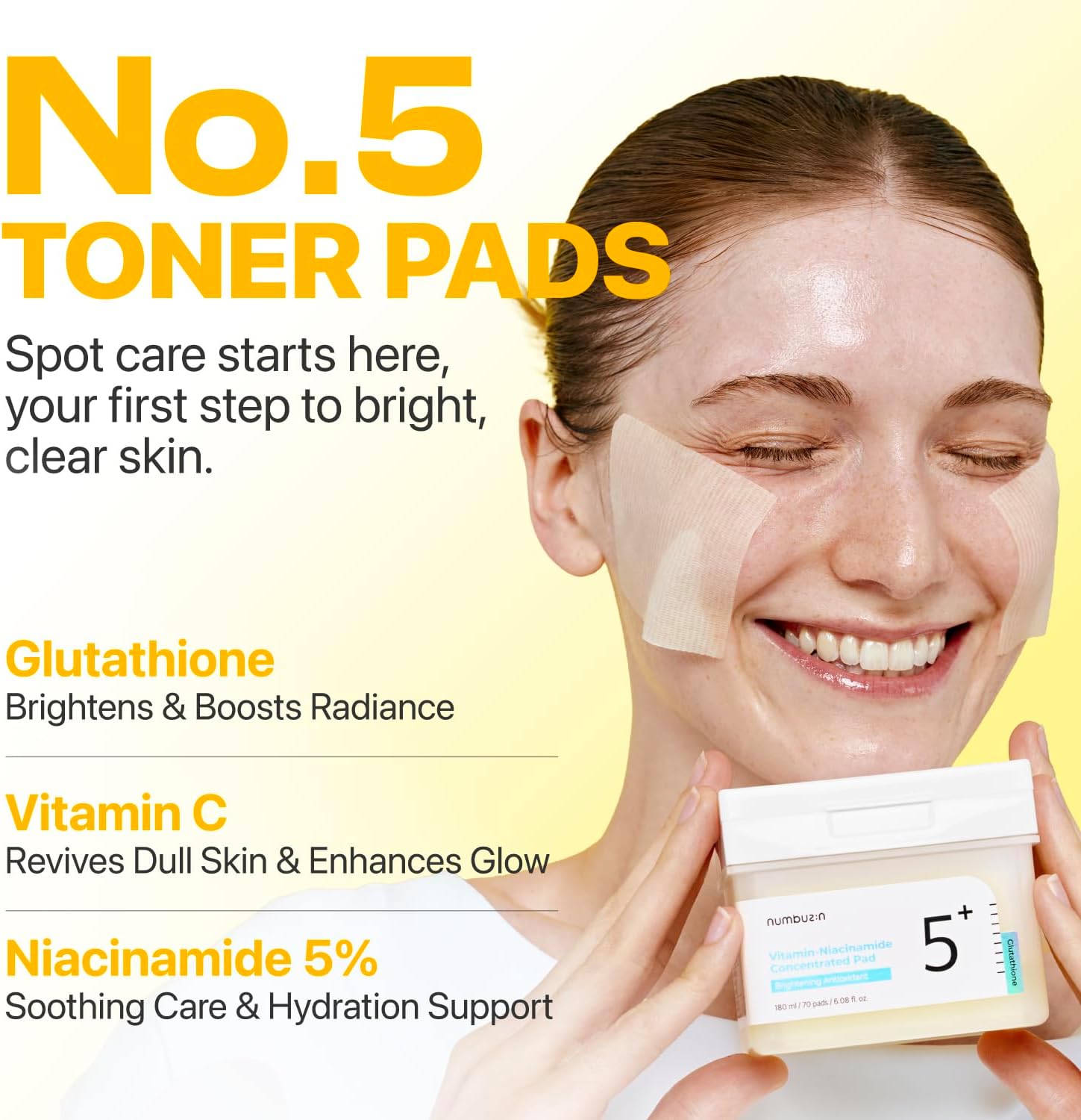 Numbuzin No.5+ Glutathione Vitamin Concentrated Toner Pad