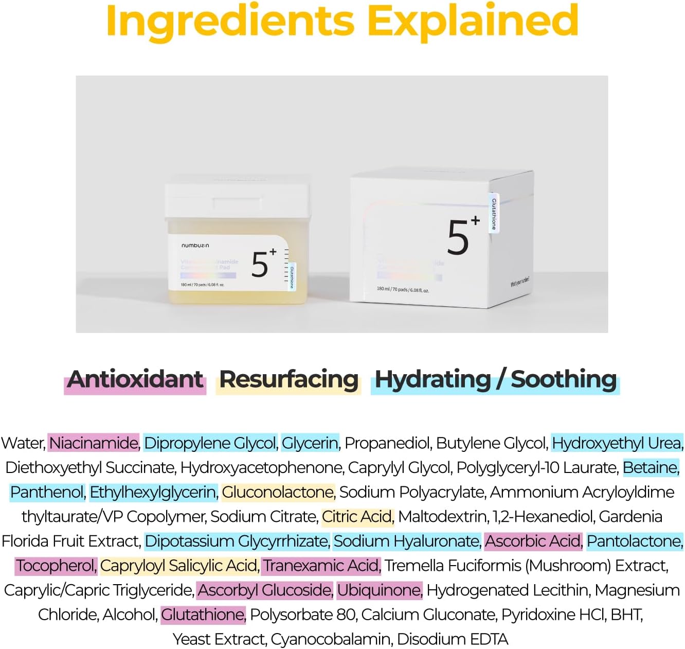 Numbuzin No.5+ Vitamin-Niacinamide Concentrated Pad