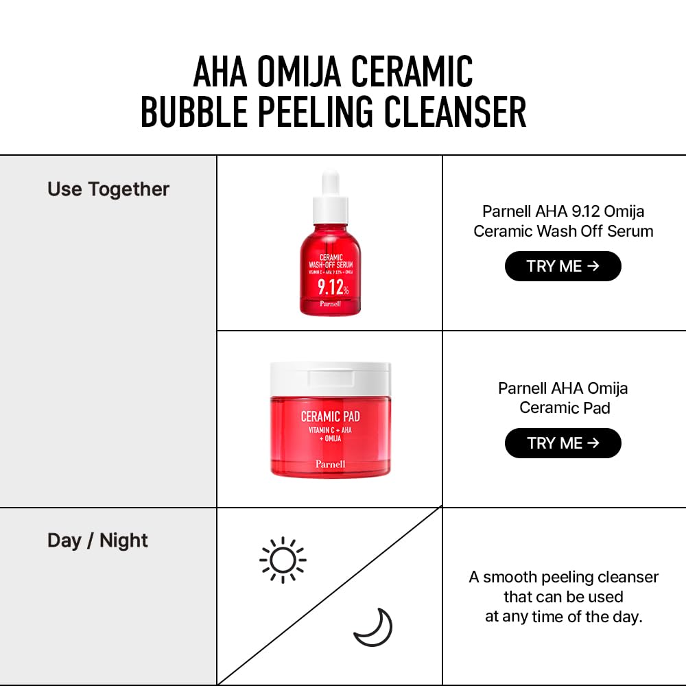 Parnell AHA and Omija Ceramic Bubble Peeling Cleanser