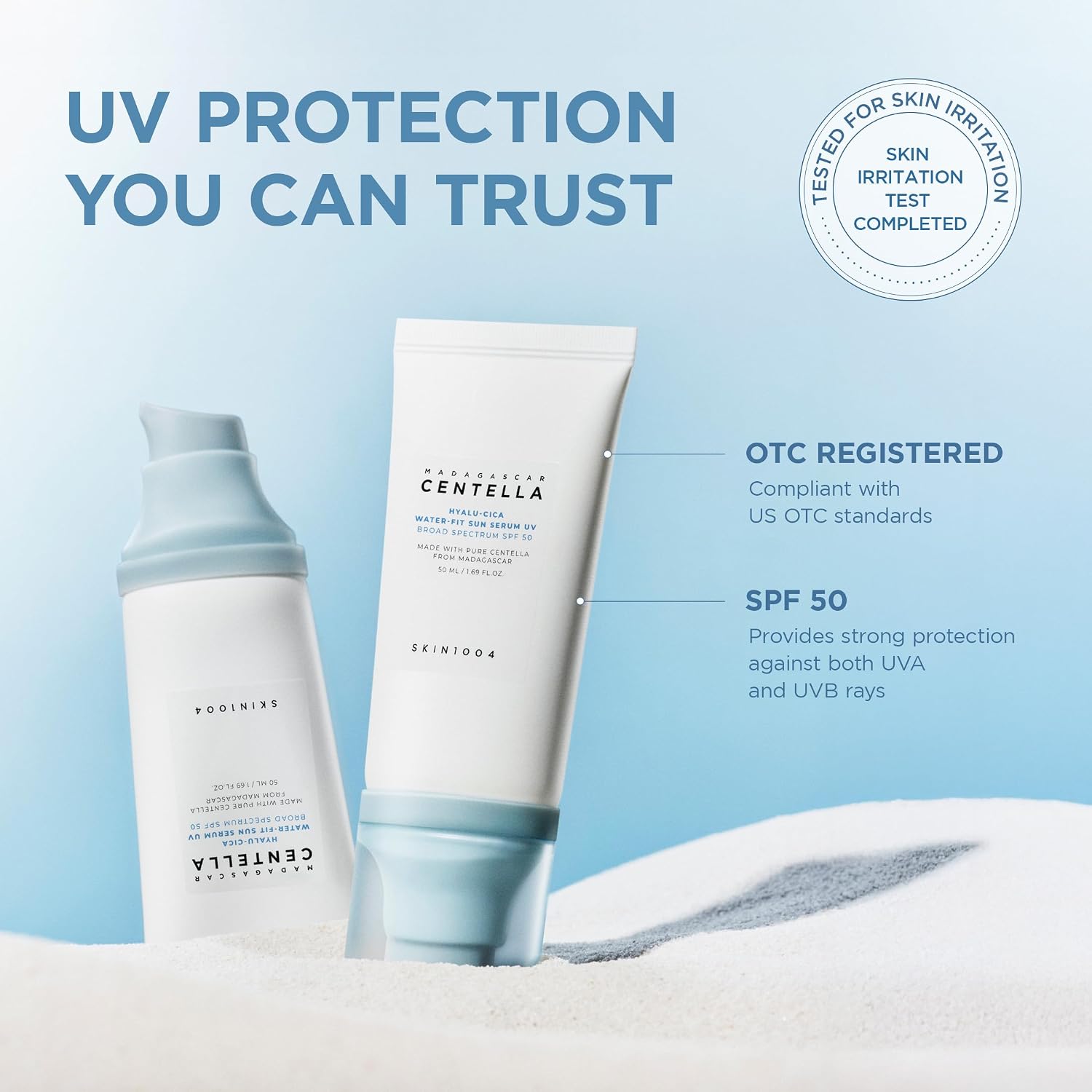 Skin1004 Madagascar Centella Hyalu-Cica Water-Fit Sun Serum SPF50+ PA++++