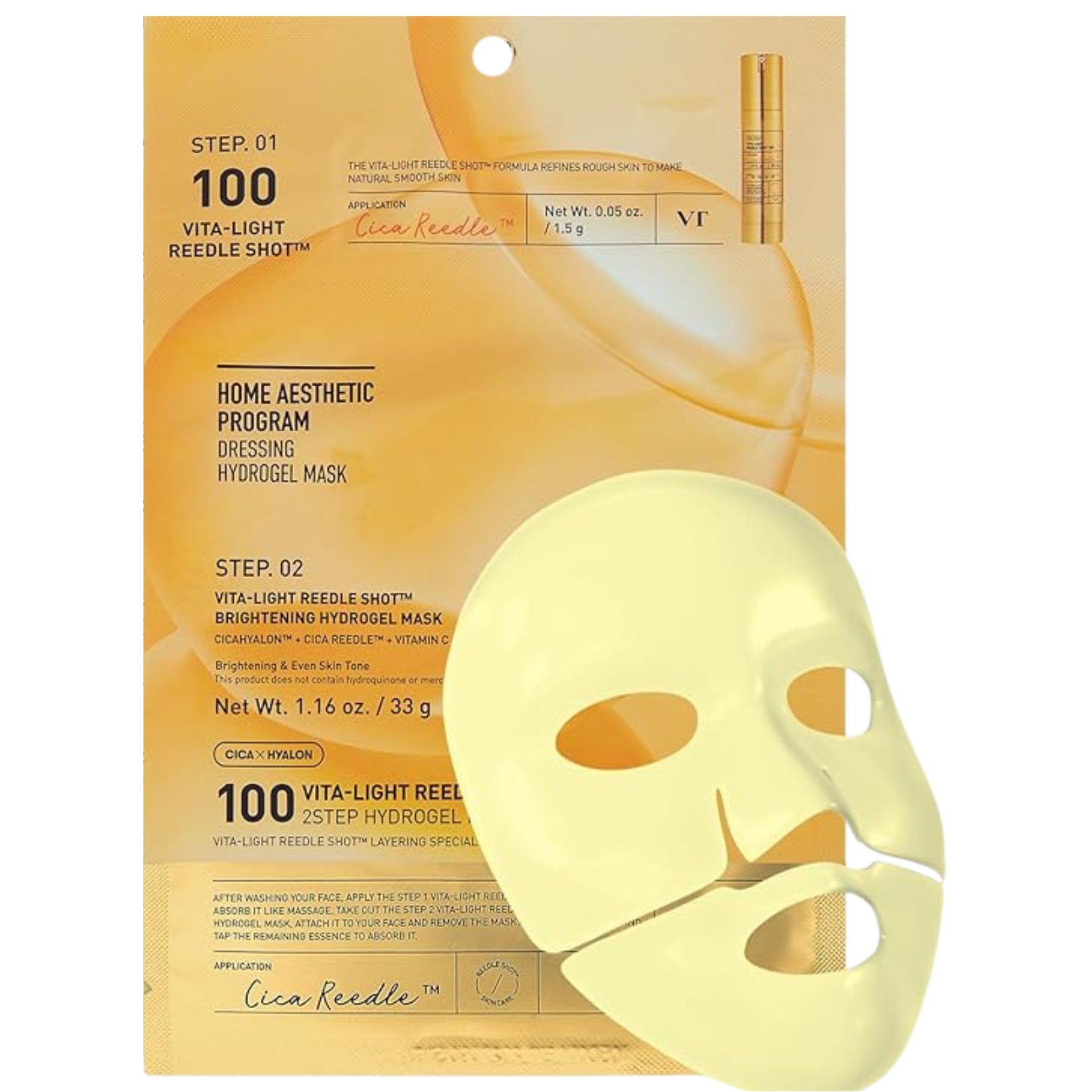 VT Cosmetics 100hL Vita-Light Reedle Shot 2 Step Hyrdogel Mask
