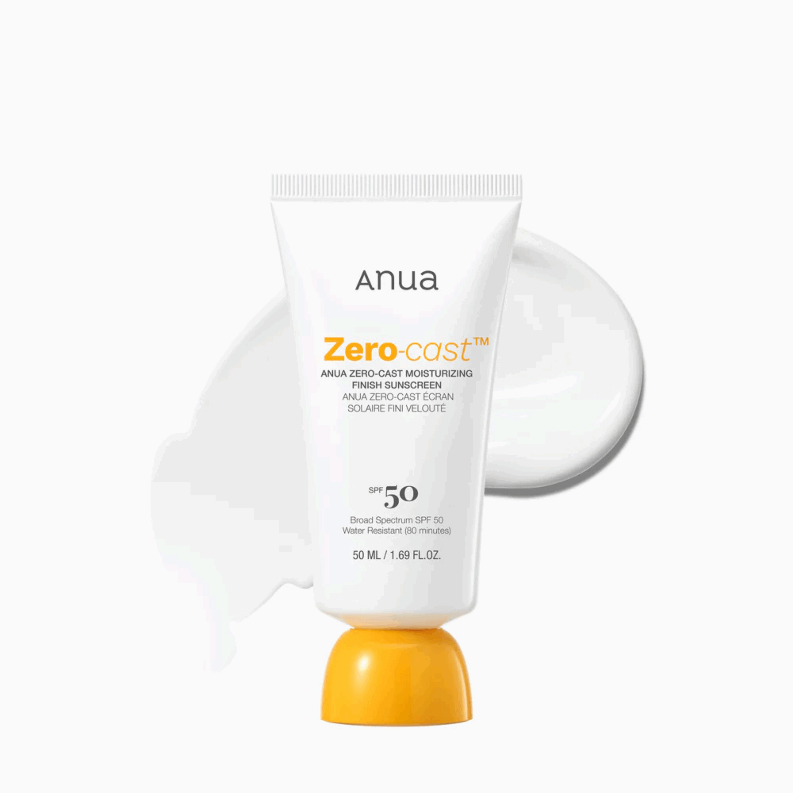 Anua Zero-Cast Moisturizing Finish Sunscreen SPF 50+