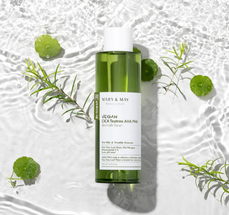 Mary &amp; May Vegan Cica Tea Tree AHA PHA Blemish Toner