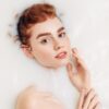 woman in milk bath