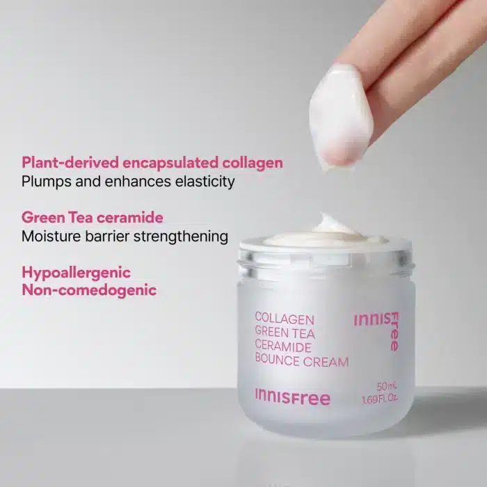Innisfree Collagen Green Tea Ceramide Bounce Cream - Image 4