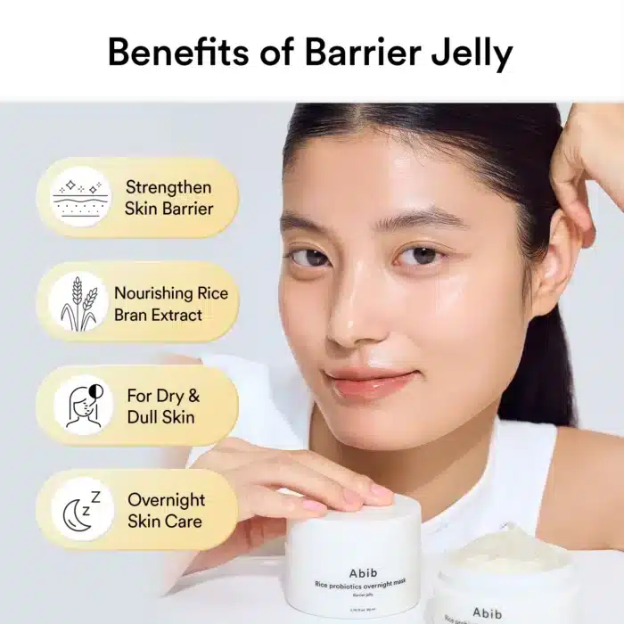 Abib Rice Probiotics Overnight Mask Barrier Jelly - Image 5