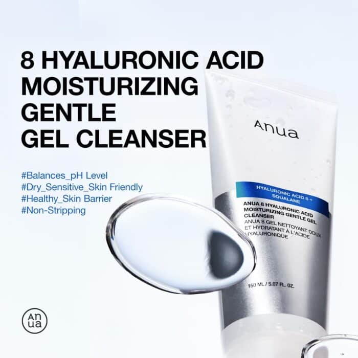 Anua 8 Hyaluronic Acid Moisturizing Gentle Gel Cleanser - Image 6