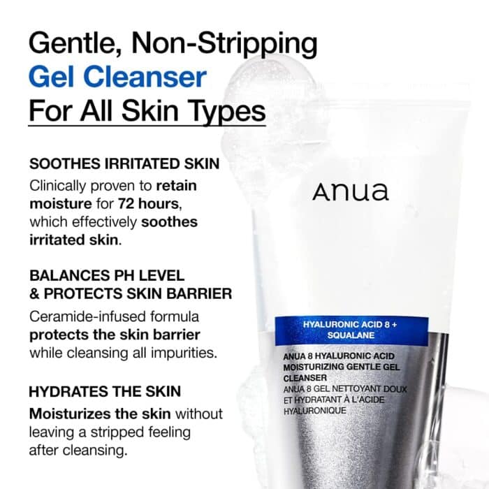 Anua 8 Hyaluronic Acid Moisturizing Gentle Gel Cleanser - Image 5