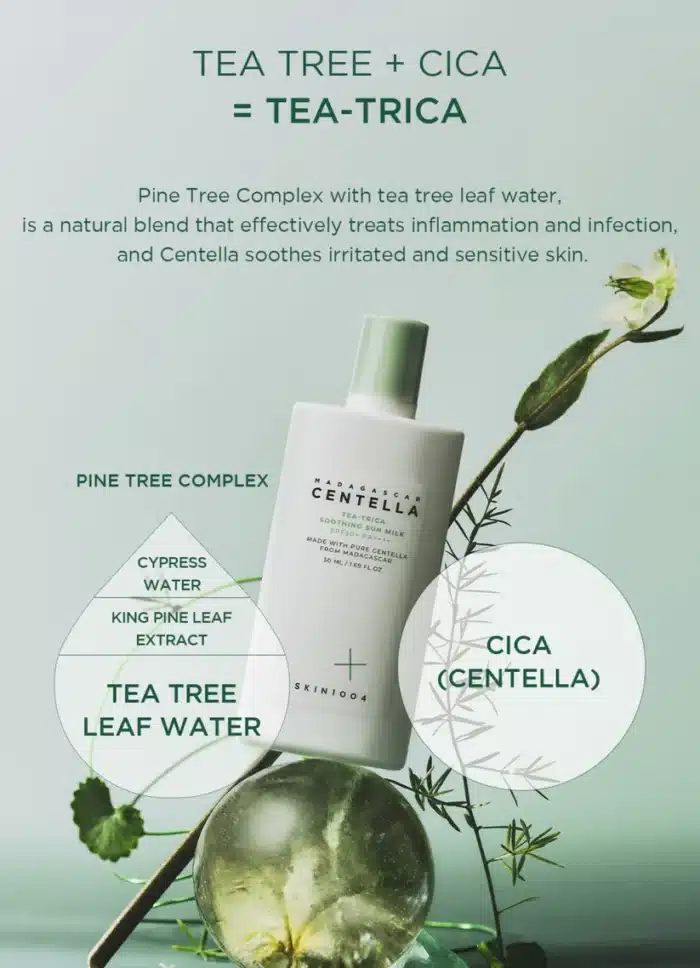 Skin1004 Madagascar Centella Tea-Trica Soothing Sun Milk SPF50+ PA++++ - Image 4
