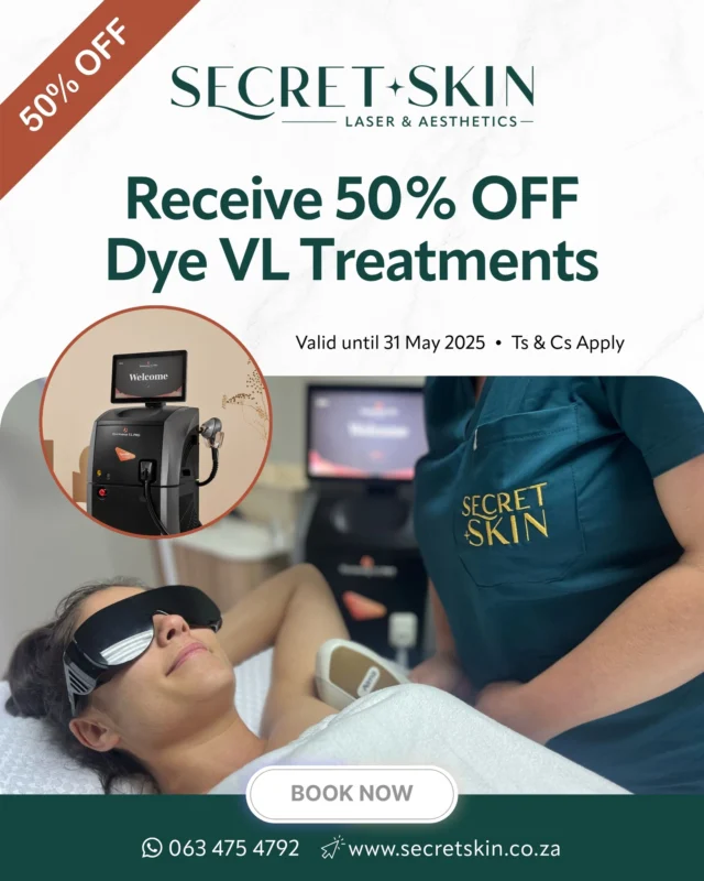 Say goodbye to stubborn dark spots, redness, and uneven skin tone with our Dye-VL PRO hyperpigmentation treatments. 𝗕𝗼𝗼𝗸 𝗮 𝗗𝘆𝗲 𝗩𝗟 𝘁𝗿𝗲𝗮𝘁𝗺𝗲𝗻𝘁 𝗱𝘂𝗿𝗶𝗻𝗴 𝗠𝗮𝘆 𝗮𝗻𝗱 𝗿𝗲𝗰𝗲𝗶𝘃𝗲 𝟱𝟬% 𝗢𝗙𝗙. 

Book online https://secretskin.co.za/dye-svl-hyperpigmentation/ or contact us at 063 475 4792. ⏰ Offer ends 31 May 2025. 

#SecretSkin #treatments #Klerksdorp #promotions #DyeVLTreatments #hyperpigmentation
