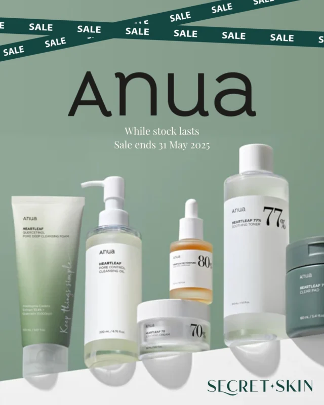 Your favourite 𝗔𝗡𝗨𝗔 skincare products are ON SALE now! Stock up on soothing skincare essentials at special prices all month long. Perfect for calming and hydrating sensitive skin! 🌿

Shop the Anua Sale online. Grab yours while stocks last! This special offer ends May 31st, 2025.

#SecretSkin #KoreanBeauty #KBeauty #skincare #Anua #MayPromo