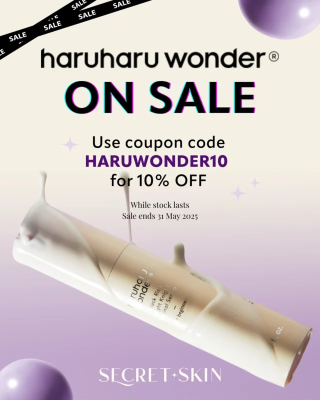 Get 10% OFF all Haruharu Wonder products at Secret Skin this May. Simply use the coupon code 𝐡𝐚𝐫𝐮𝐰𝐨𝐧𝐝𝐞𝐫𝟏𝟎 at checkout.

This offer ends May 31st and is only valid while stocks last! Don't miss out😉 Shop online!

#SecretSkin #KoreanBeauty #KBeauty #skincare #HaruharuWonder #MayPromo