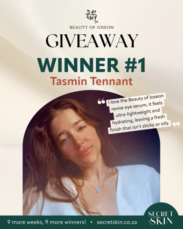 🎉 Congratulations, 𝗧𝗮𝘀𝗺𝗶𝗻 𝗧𝗲𝗻𝗻𝗮𝗻𝘁! You’re our very first Beauty of Joseon giveaway winner! ✨💛

There are still nine weeks and nine chances left to win, so don’t miss out! For your chance to win, remember to follow 𝗮𝗹𝗹 the steps, including commenting on our blog post and making a purchase via our website.

#SecretSkin #BeautyofJoseon #giveaway #kbeauty #koreanskincare