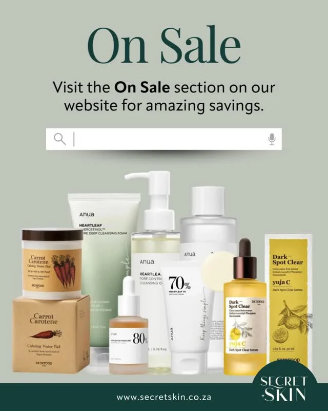 Don’t miss out! 🛍️ Visit the 𝗢𝗻 𝗦𝗮𝗹𝗲 section on our website to shop selected Skinfood and Anua products at amazing prices. Valid until 31 July 2025 or while stock lasts. #SecretSkin #kbeauty #KoreanSkincare #Skinfood #Anua #onsale